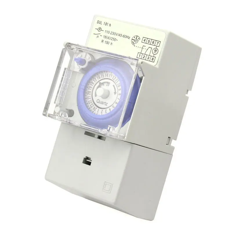 

HOT-SUL181H Mechanical Timer 24 hours Time Switch Relay Electrical Programmable Timer 24 hour Din Rail Timer Switch