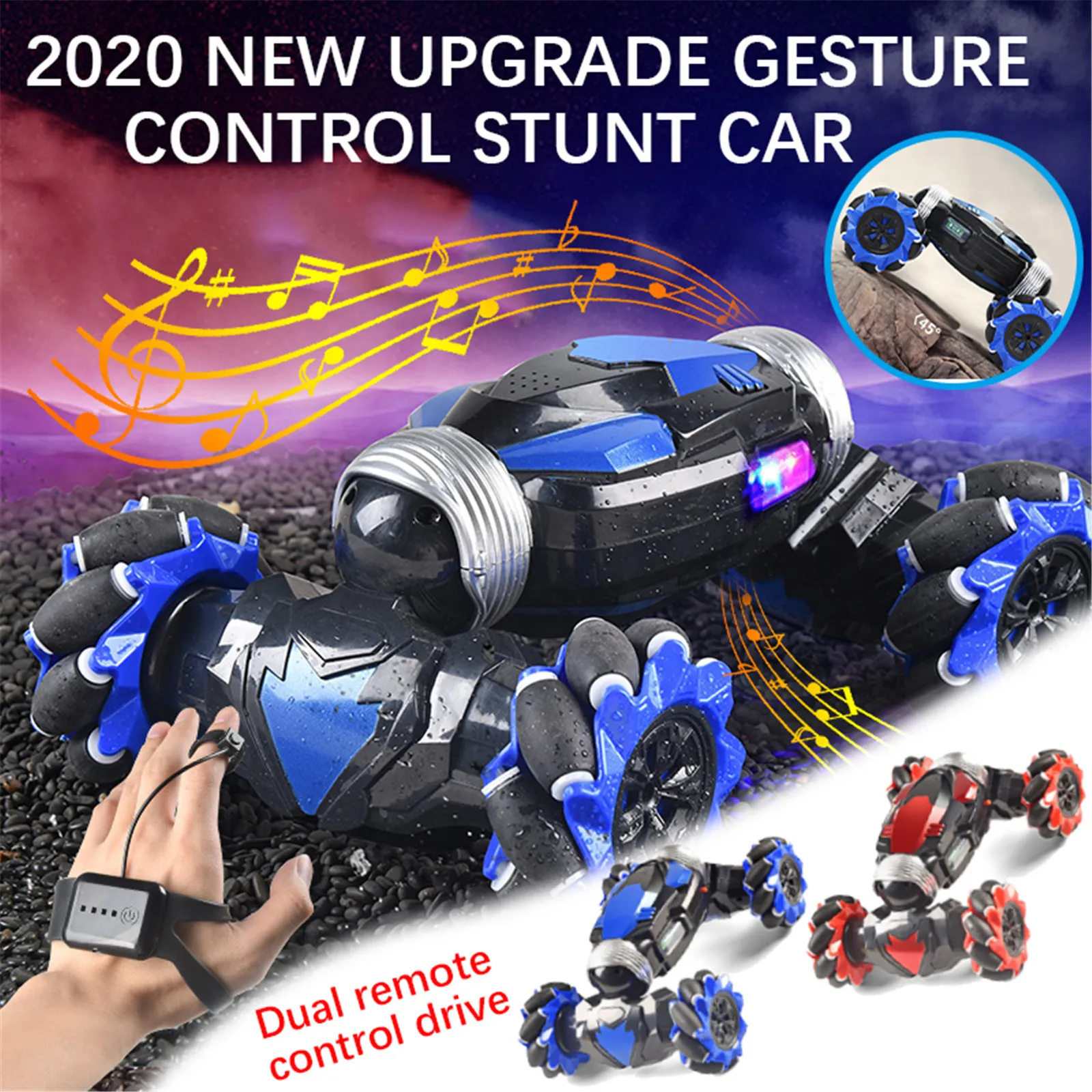 Remote Control Stunt Car Gesture Induction carro de control remoto pequeño Off-Road Vehicle Light Music Drift rc car машина | Игрушки