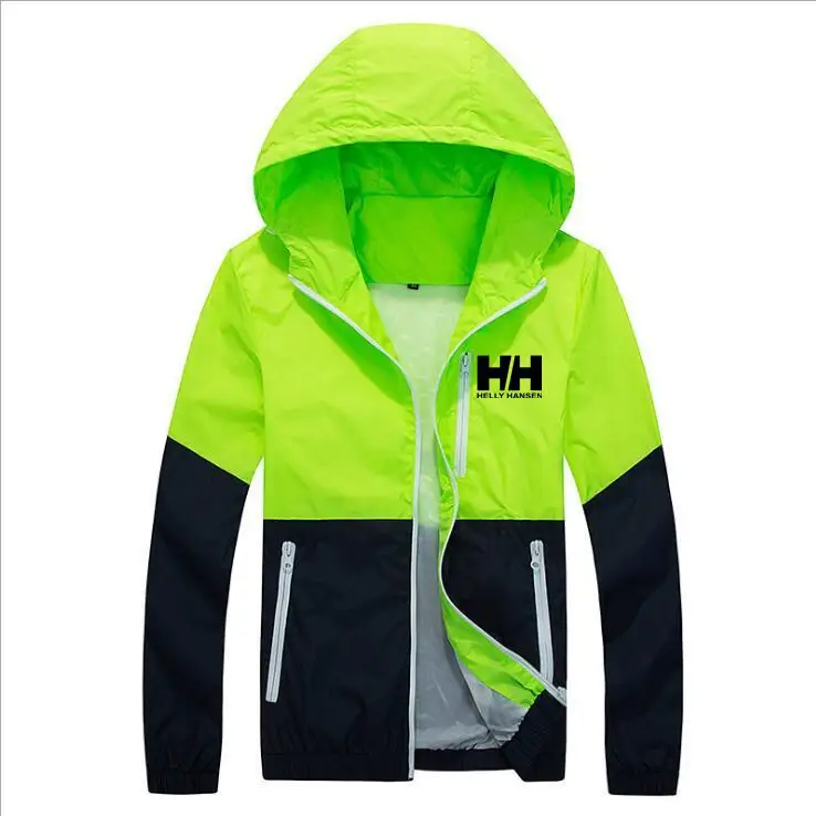 

Thin Jacket Men Windbreaker Summer HELLY HANJacket Mens Hooded Casual Jackets Male Coat Couple Outwear Sunscreen Clothes