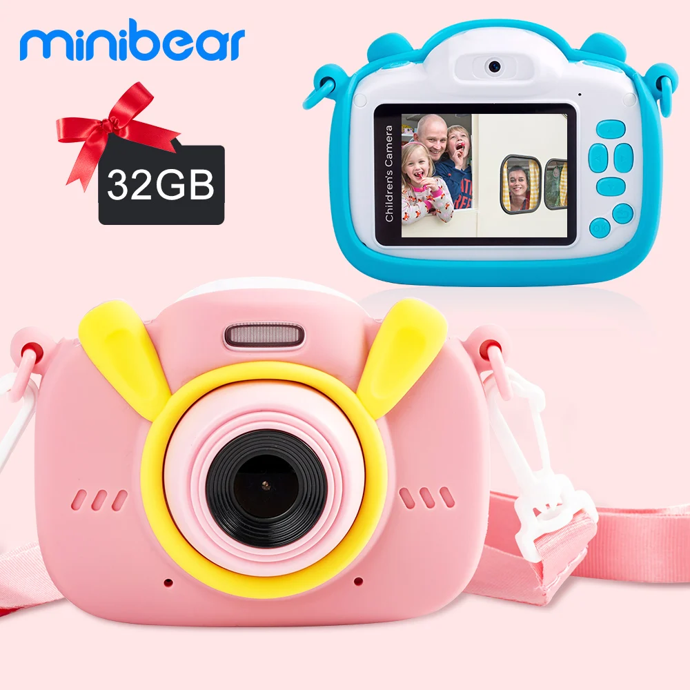 Детская камера Minibear для детей цифровая игрушки с 1080P HD видео камерой девочек и