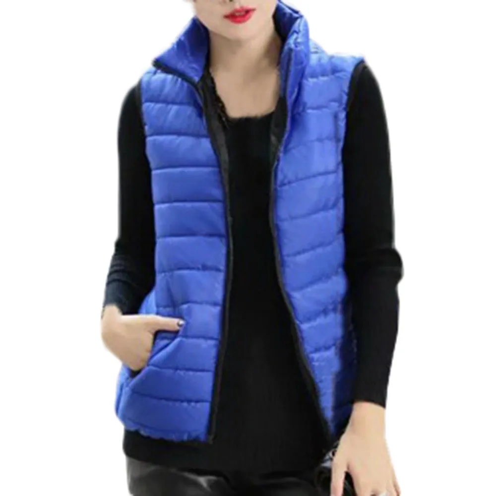 

JAYCOSIN Women's Coat Fashion Womens Warm Coat Stand Collar Jacket Slim Winter Quilted Parka Solid Outwear Coats Vest 2019