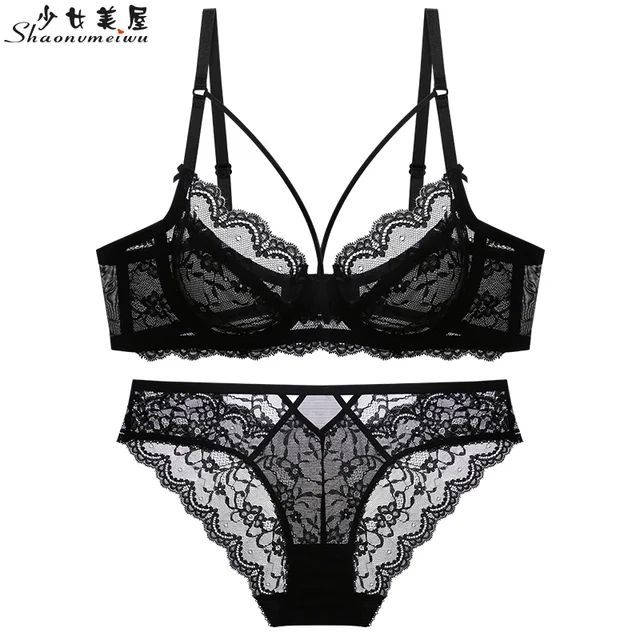 Ultra-thin Hollow Lace Sexy Bra And 