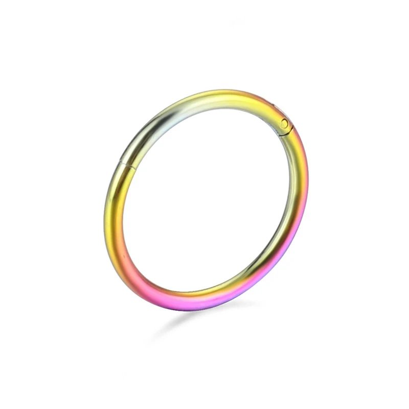 1Piece 16G/18G Surgical Steel Small Nose Rings Mixed Color Body Clips Hoop Earrings For Women Men Cartilage Piercing Jewelry