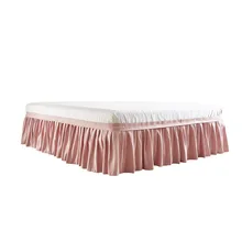 Lychee эластичная кровать юбка твердый стрейч покрывало простыня покрывало не скользит Твин Квин размер кровать юбка