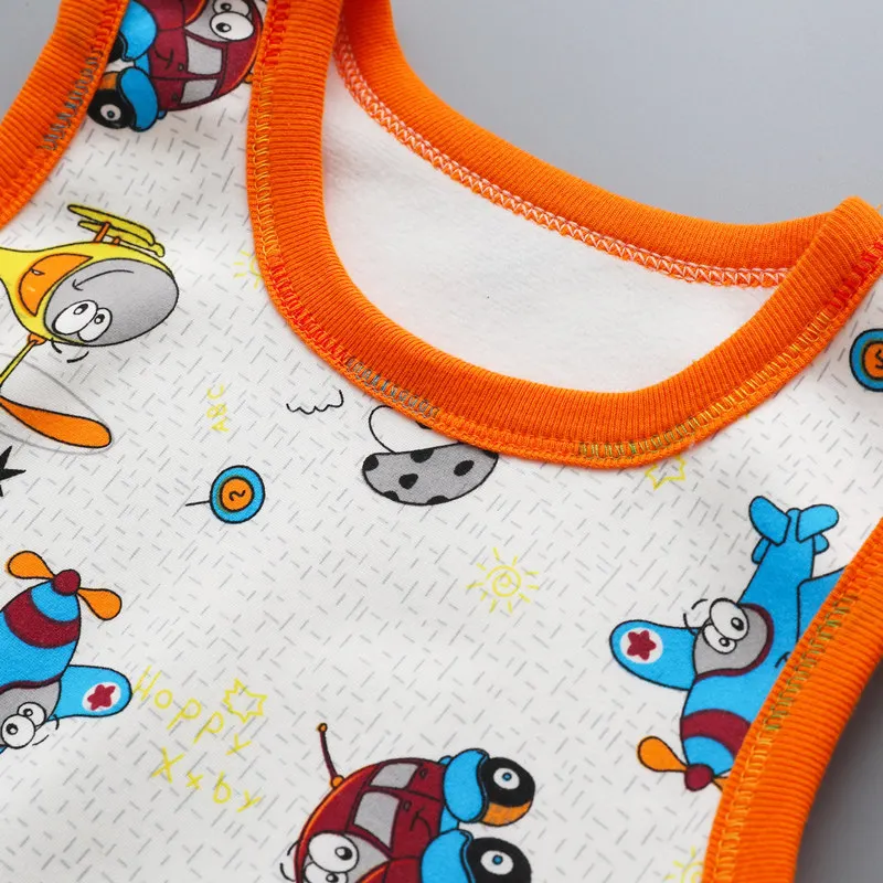 Стиль; сезон осень-зима; Детский Теплый жилет для девочек и мальчиков из чистого хлопка с начесом и рисунком; Qmilch