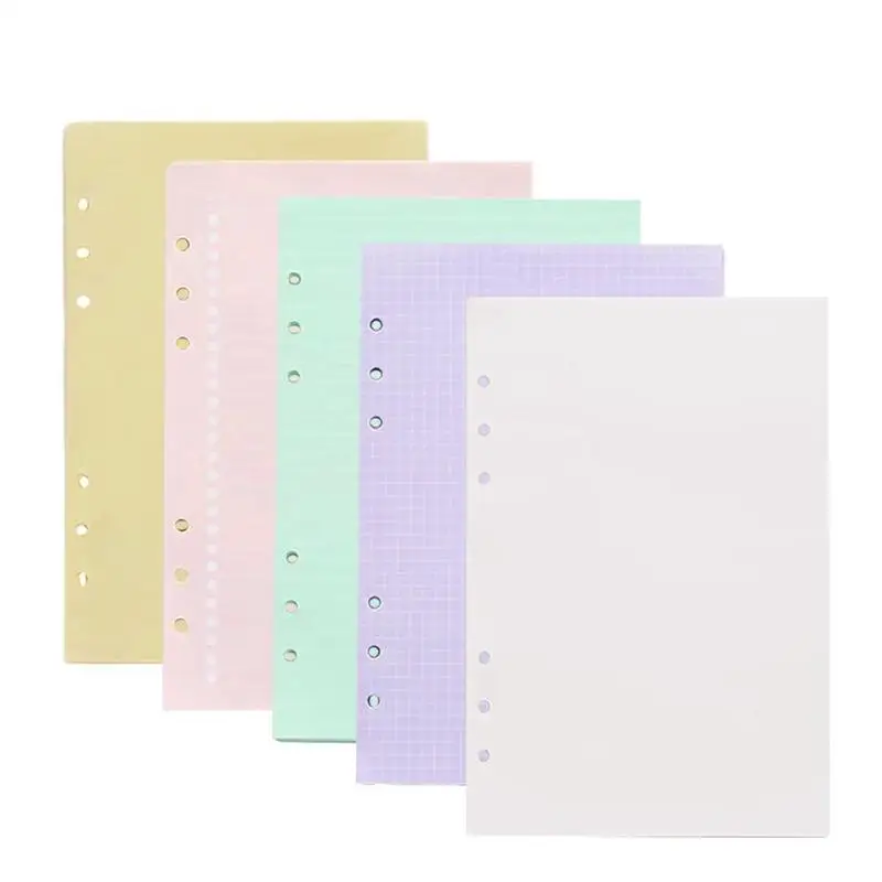 

40 Sheets / Set Of Stylish Notebook Accessories A5 A6 Solid Color 6 Hole Color Core Core Separator Page Loose-leaf Refill