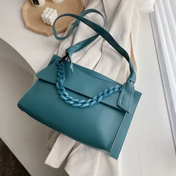 

Casual women's bag new 2019 fashion retro ladies solid color chain handbag shoulder Messenger bag