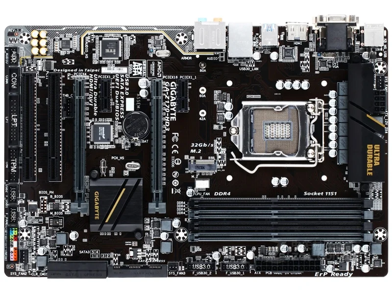 Gigabyte GA-Z170-HD3 Original Used Motherboard Z170 Socket LGA 1151 DDR4 Support I7 6700K