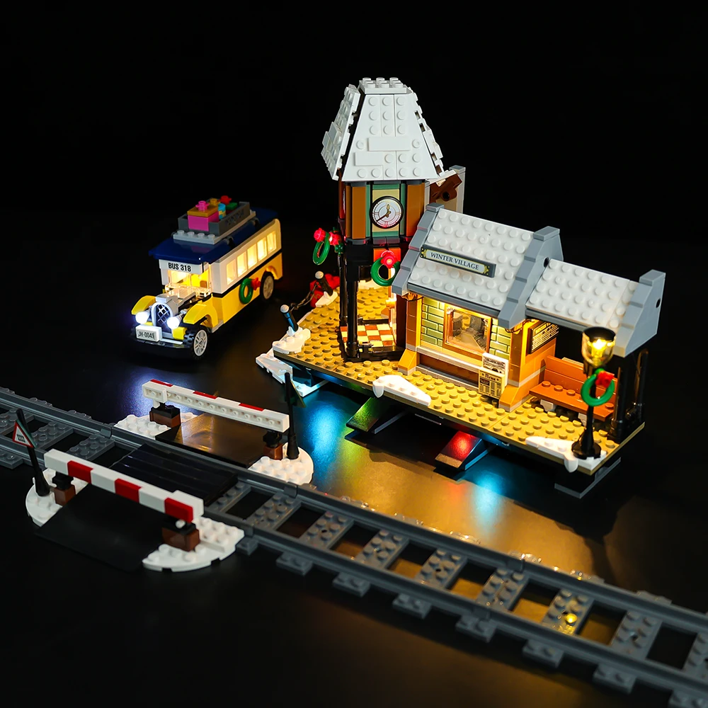 LED-Beleuchtungsset für Creator Expert 10259 Winter Village Station Weihnachtsgeschenk (Bausteine nicht im Lieferumfang enthalten) – Detail 8