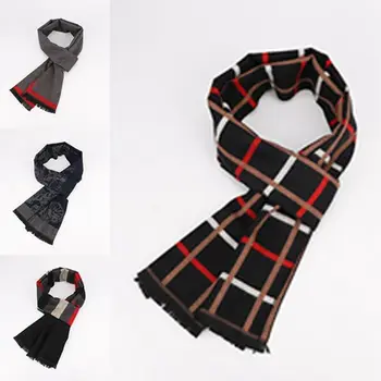 

2020 knitted spring winter women scarf plaid warm cashmere scarves shawls luxury brand neck bandana lady wrap 180X30cm rectangle