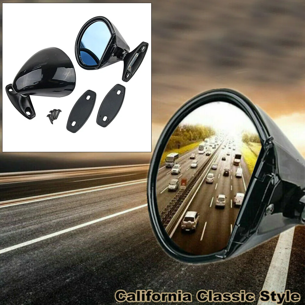 

New Accessory ABS Plastic 1 Pair Rear View Mirrors California Style Door Wing Side Car Universal