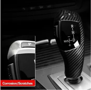 

2pcs ABS Carbon Fiber Car Gear Shift Knob Cover Trim For BMW E60 E70 E71 5 SeriesX5 X6 Interior Mouldings styling Car Stickers