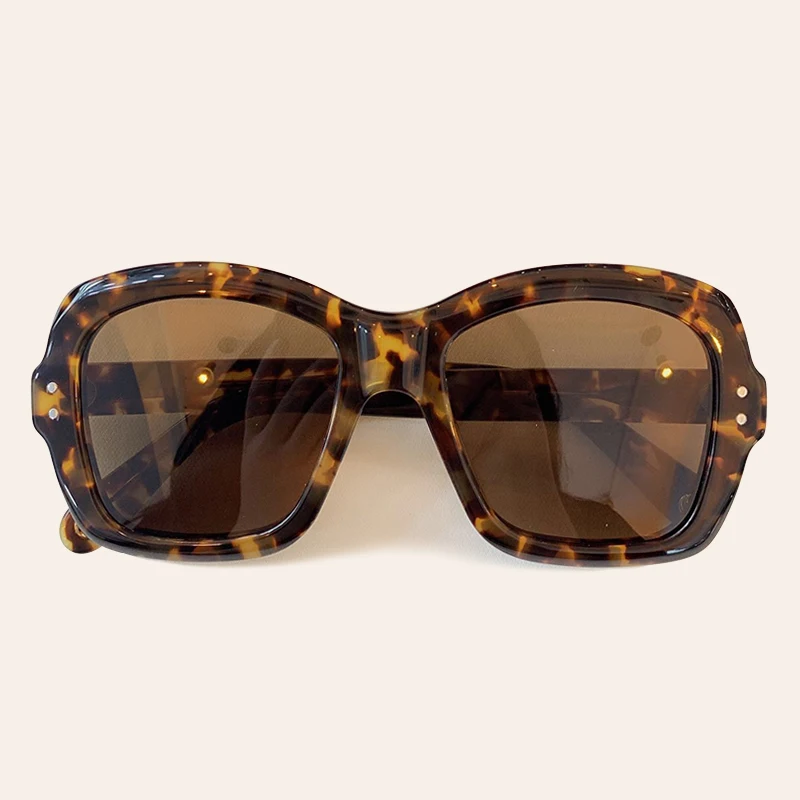 No.2 Sunglasses Брендовые Квадратные Солнцезащитные очки es для женщин и мужчин, роскошные винтажные ацетатные оправы, ретро очки UV400 - Цвет линз: No.2 Sunglasses