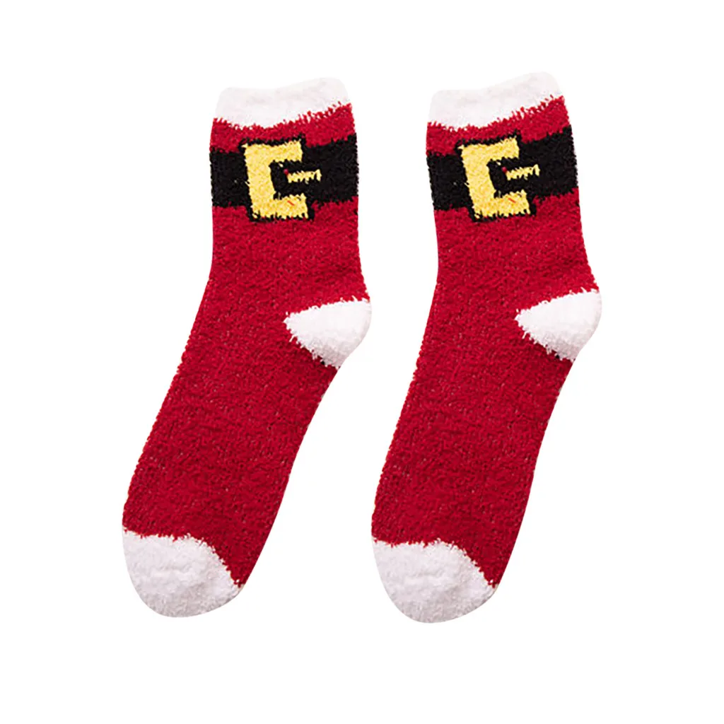 Рождественские гольфы 5 пар, теплые зимние мягкие Носки-тапочки для женщин и девочек рождественские Носки для сна детские Носки