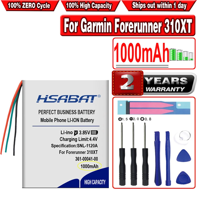 Аккумулятор HSABAT 1000 мАч 361-00041-00 для Garmin Forerunner 310XT GPS бега занятий спортом ремонт