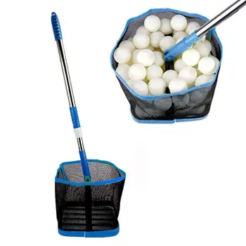 

Telescopic Table Tennis Ball Picker 2 Section Aluminum Pole Table Tennis Picking Net Collection Can Hold 125 PCS Ping Pong Balls