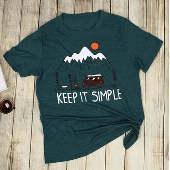 

Summer New Women T-shirt Keep IT SlMPLE Print Short Tops Tee Plus Size Female Casual O-Neck Harajuku t shirt Drop Ship