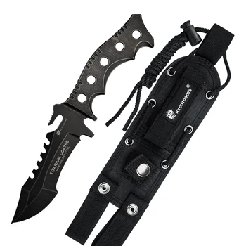 

HX Outdoors 440C Survival Knife Rescue Camping Knives Hunting ,All Steel Handle EDC Outdoor Tool Dropshipping