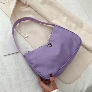 

Women Nylon Handbags Female Simple Daily Zipper Classic Texture Creative Delicate Design Chic Underarm Shoulder Totes Bags