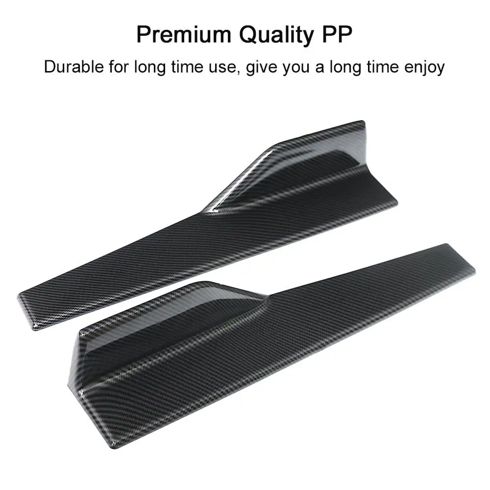 

GloryStar Side Skirts Fits Universal Vehicles Carbon Fiber Exterior Side Bottom Line Extensions Splitter Lip Car Diffusers