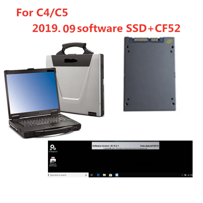 

MB Star C4 SD Connect SSD 2019 09 Diagnostics System Compact 4 Mercede Diagnosis Multiplexer with CF52 CF 52 CF-52 Laptop Used