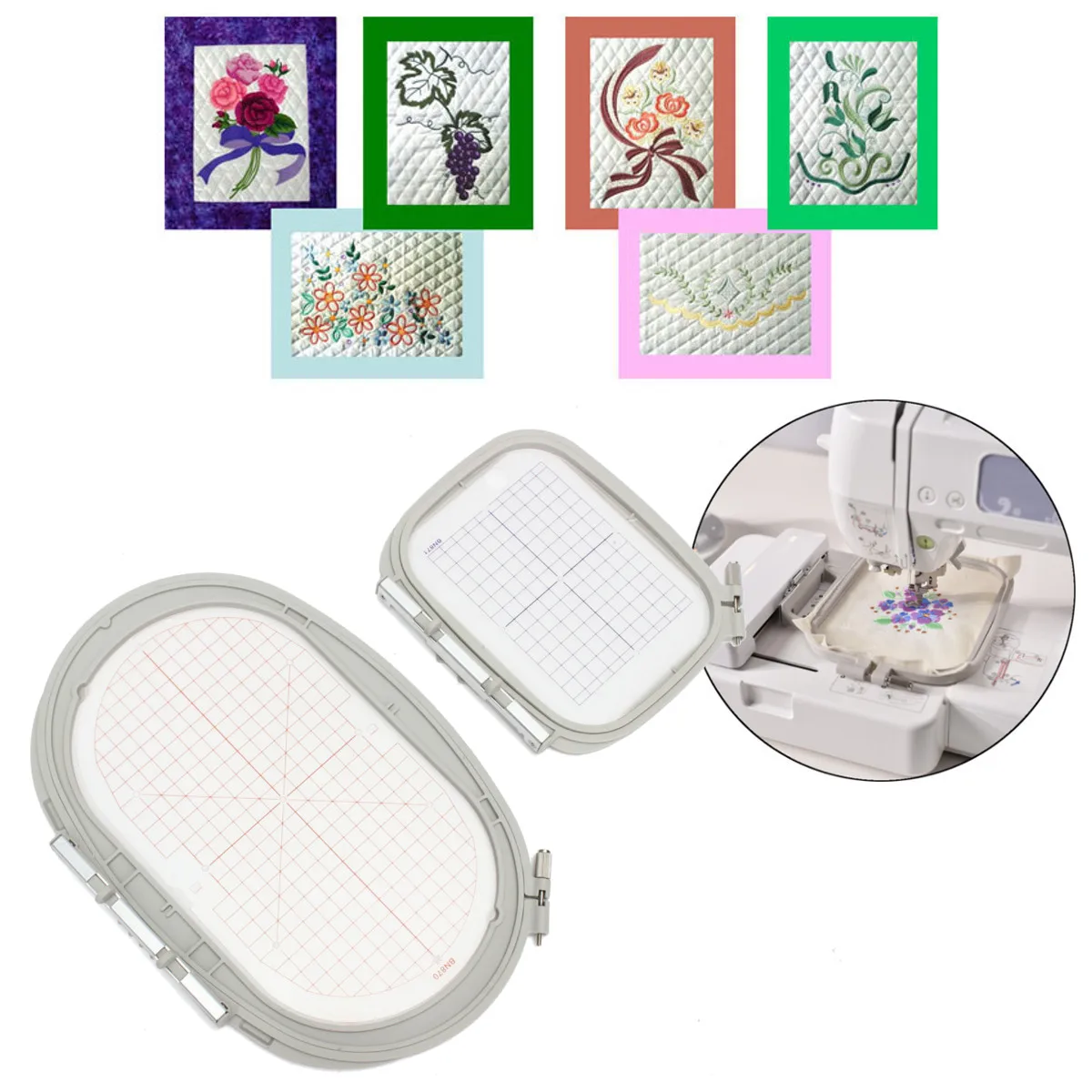 5.7"x10" Sew Tech Embroidery Hoops for Brother Embroidery Machine for Bernina Auroras 430/435 440QE 450/750QE B580 630/640
