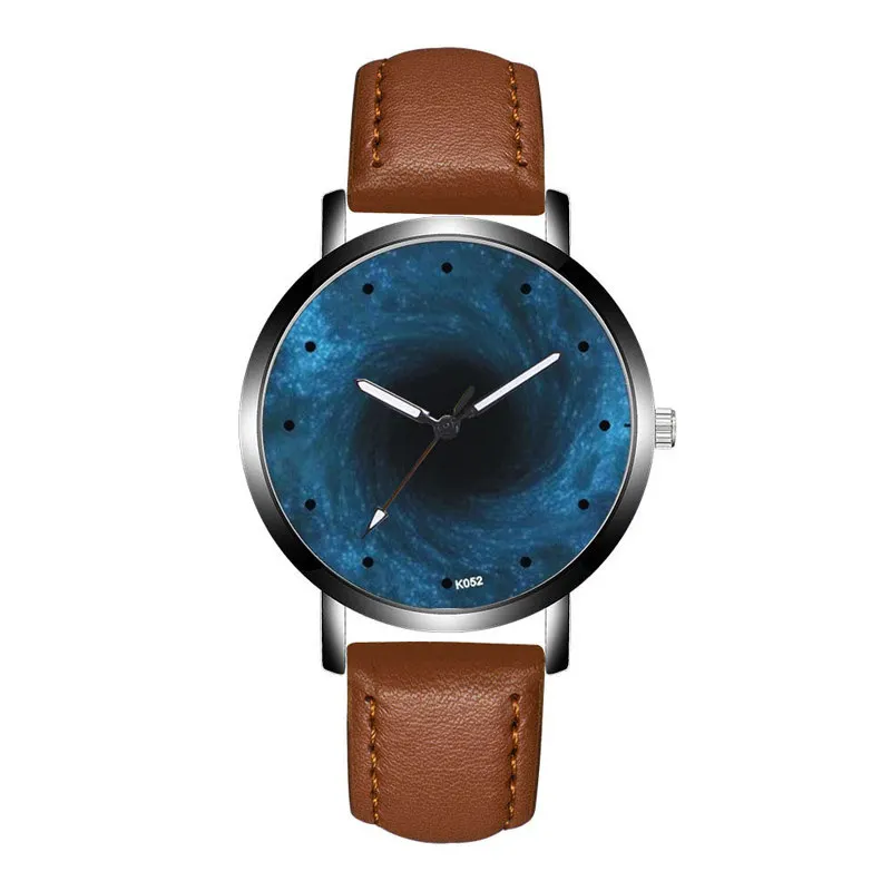 Уникальные мужские часы swirl, стильные астрономические креативные часы с космическим мотивом, повседневные кварцевые часы с кожаным ремешком, аналоговые часы Wirst, Montre Femme - Цвет: Khaki