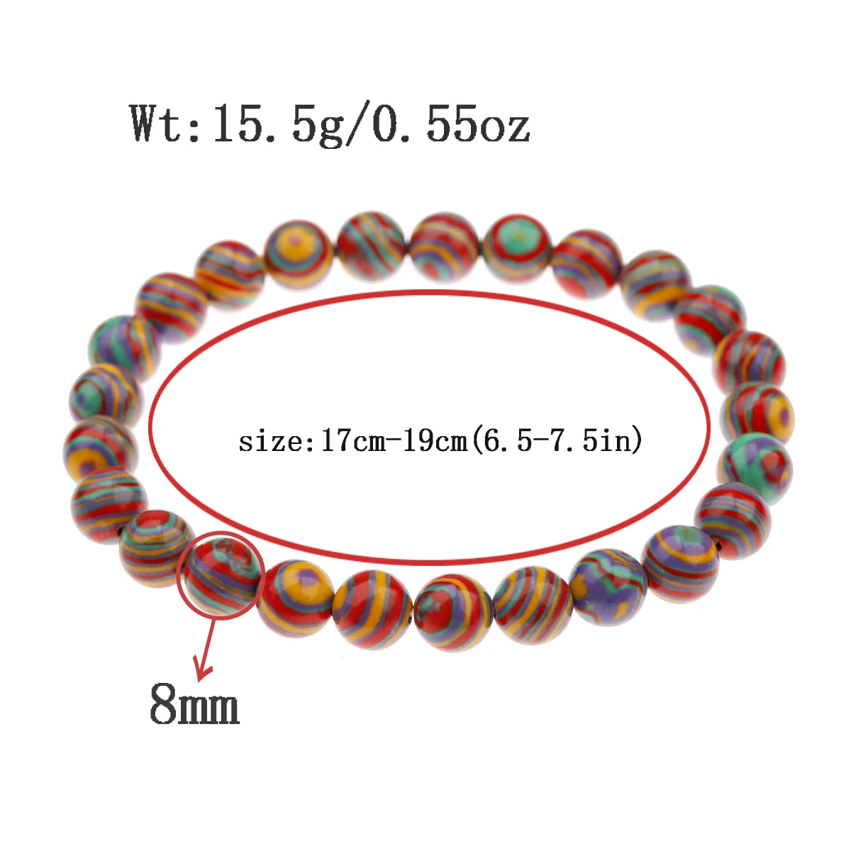 Colorful Chakra Stone Beaded Women Bracelet 8mm Charm Men Ethnic Stretch Bracelets Fashion Jewelry AB176