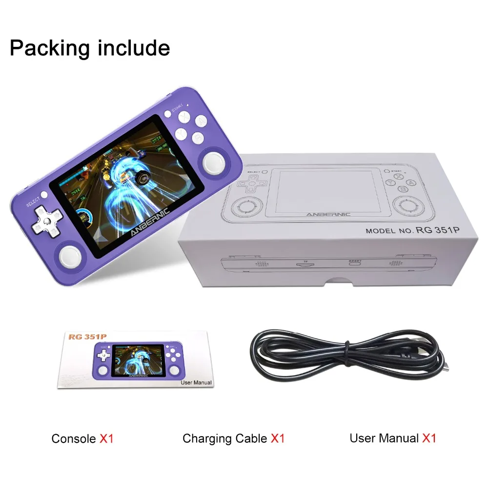 sistema 2500 jogos portátil rg351p retro game console
