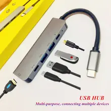 USB3.0 концентратор 4K HDMI USB-C адаптер PD зарядный порт для смартфона компьютера ноутбука настольный аксессуар многофункциональная розетка
