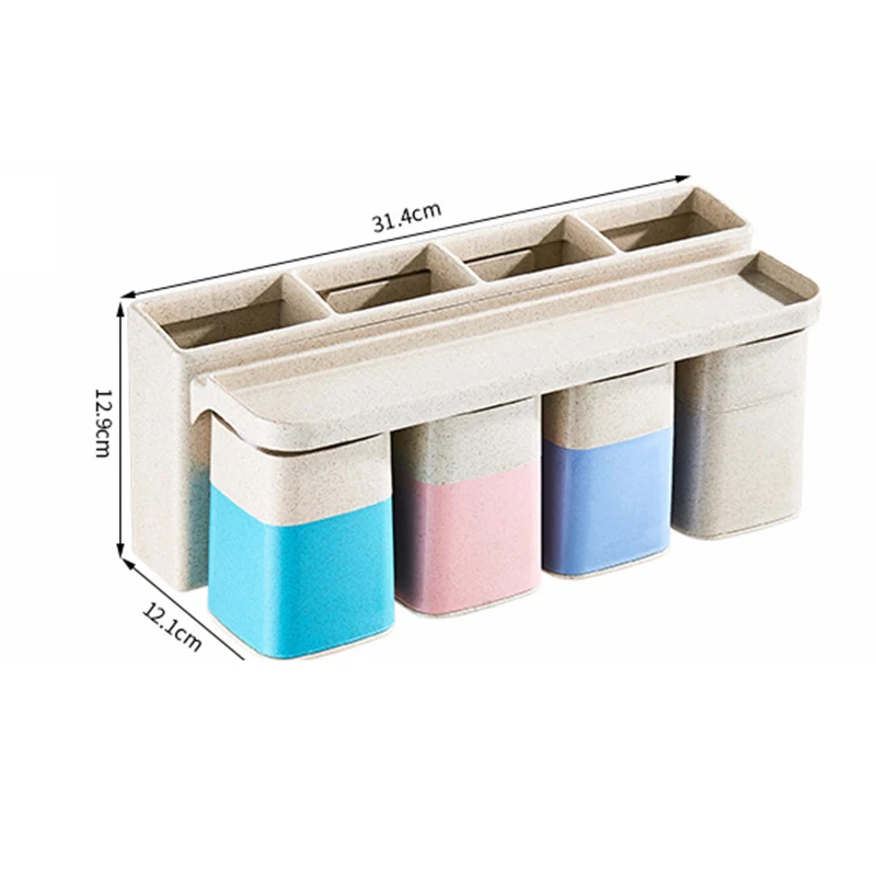 Многофункциональный четырехцветный держатель для зубной щетки пшеницы креативный отсек для хранения пыленепроницаемые сантехнические аксессуары для ванной комнаты