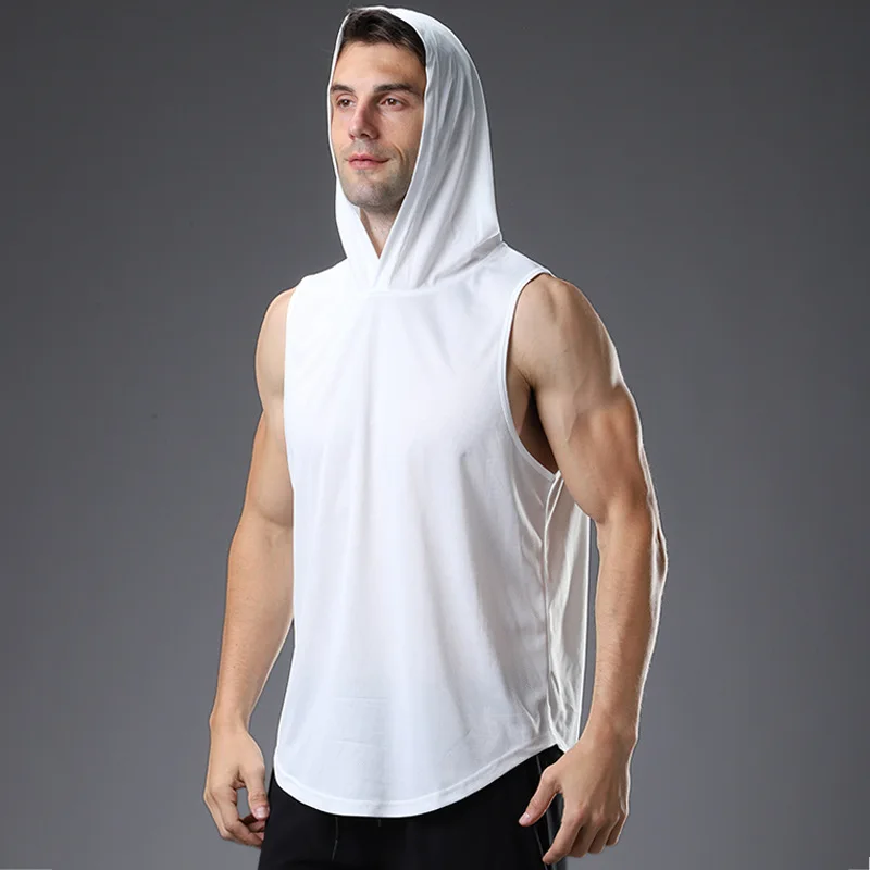 Men Tanks Solid Loose Hooded Summer 