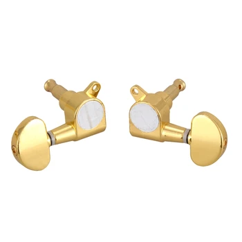 

Guitar Tuning Pegs Bright Gold Plated All Alloy Large Round Head Fully Closed String Buttons Folk Strings Gold