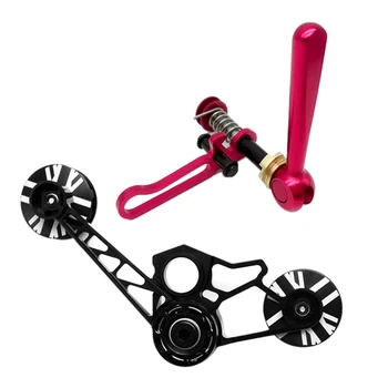 

1 Pcs Bicycle Seatpost Clamp for Brompton With Clamp Red & 1 Pcs Bicycle Aluminium Alloy Chain Tensioner for Brompton