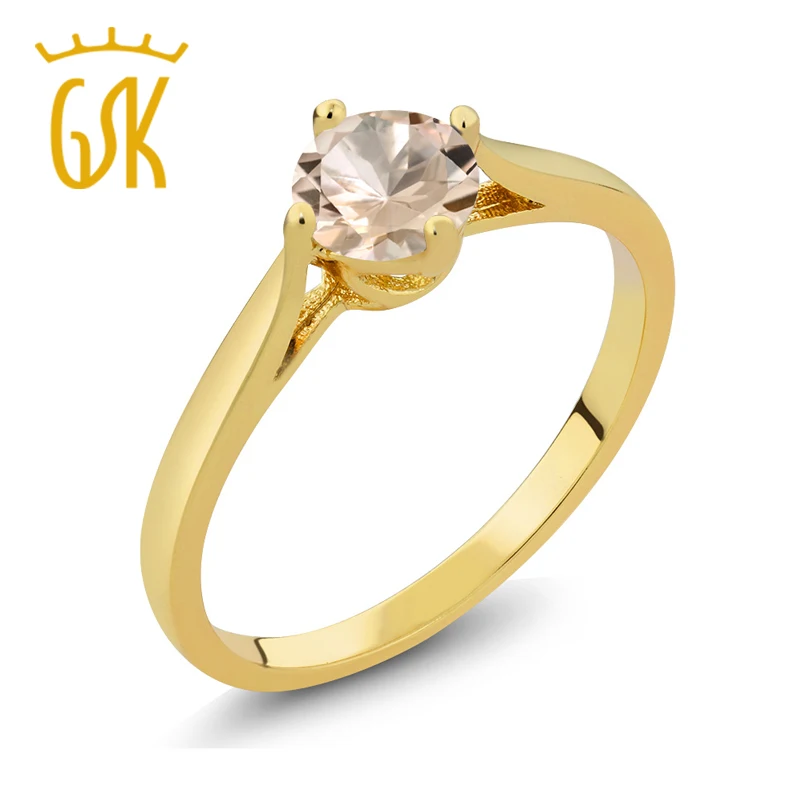 Кольцо GemStoneKing 0 60 Ct круглое из натуральной медной латуни с покрытием розового