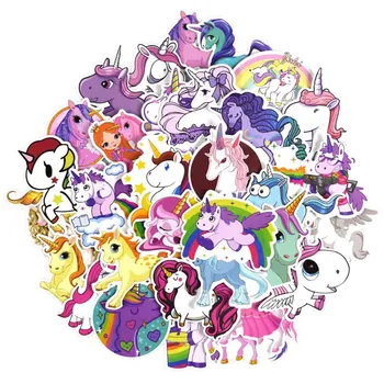 

50Pcs/Set Cartoon Fashion Sticker For Car Trolley Mobile Phone Anime Unicorn Waterproof Stationary Sticker Gift For Kids/Adults
