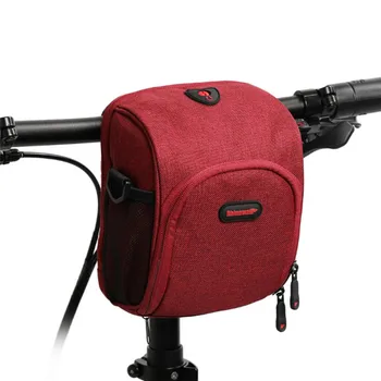 

Bicycle Bags Bike Cycling Outdoor Waterproof Polyeste Front Basket Pannier Frame Tube Handlebar Bag Black include strap