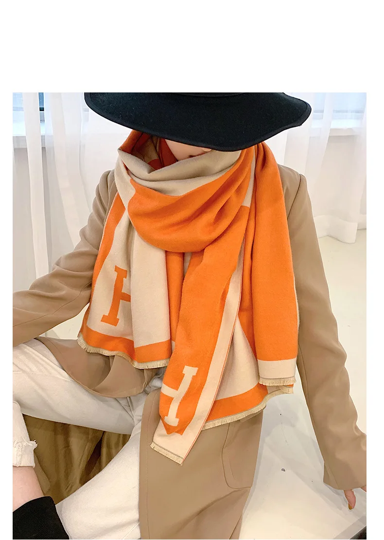 190*65cm New Autumn Winter Female Scarf Women Cashmere Scarves Wide Lattices Long Shawl Wrap Blanket Warm Tippet wholesale