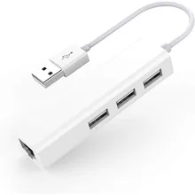 Концентратор с 3 портами USB 2 0 и адаптером Ethernet RJ45 LAN|Сетевые карты|