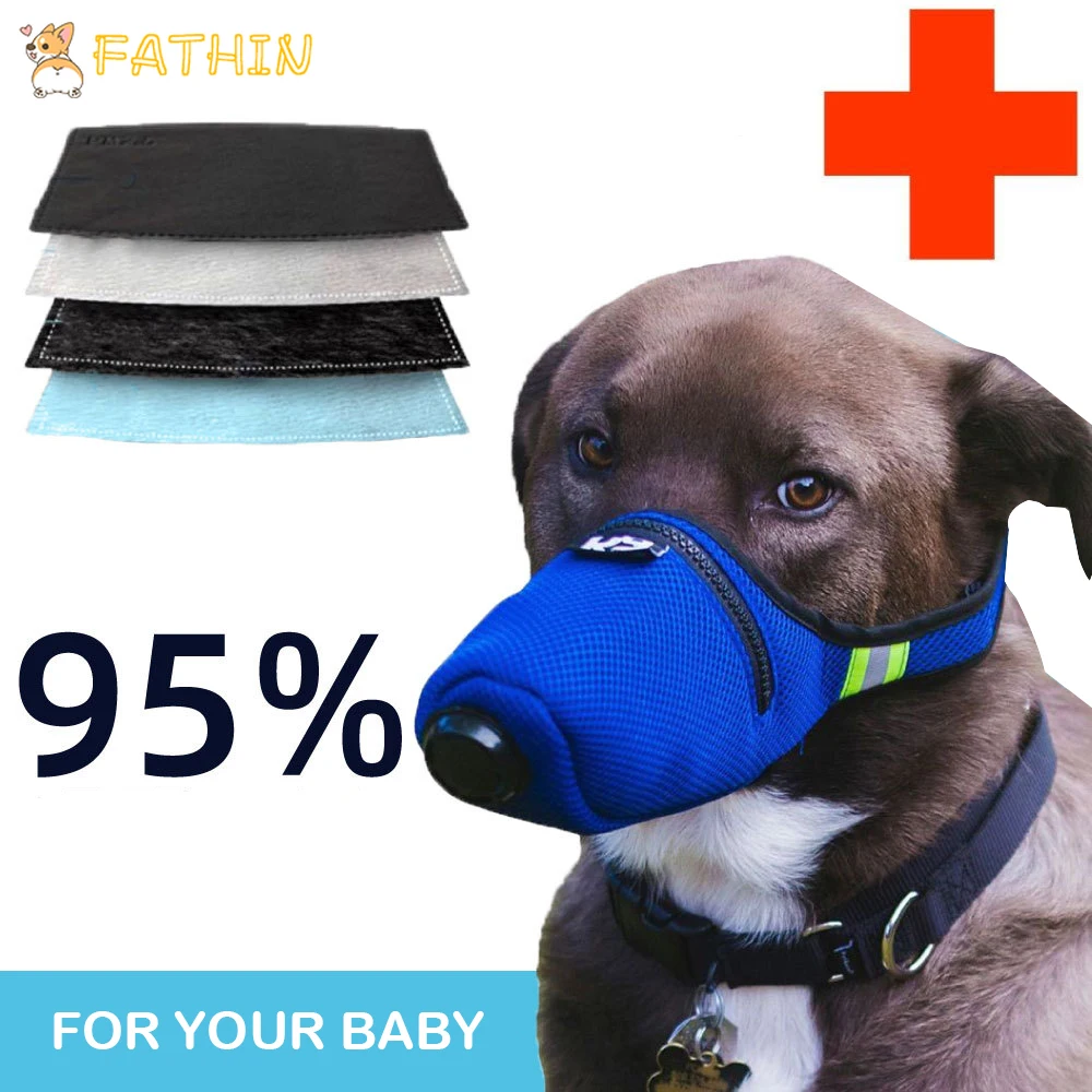 

FATHIN Recyclable Dog N95 Mask Anti-haze with Breathing Valve Dog Virus Masks for Small Medium Large Pets S-XL