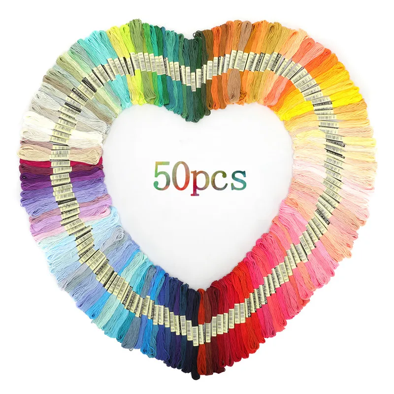 50-450 Pcs Embroidery Thread Cotton Sewing Skeins Cross Stitch Floss Multicolor Sewing Accessories Home DIY Embroidery Kits