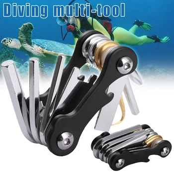 

8 in 1 Mini Folding Diving Wrenches Tool Kit Toolpack Diving Multi Tool Screwdriver BHD2