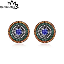 Queen Lotus роскошные новые винтажные модные AAA циркониевый кристалл серьги для женщин серьги-гвоздики в рождественской тематике подарок для вечерние