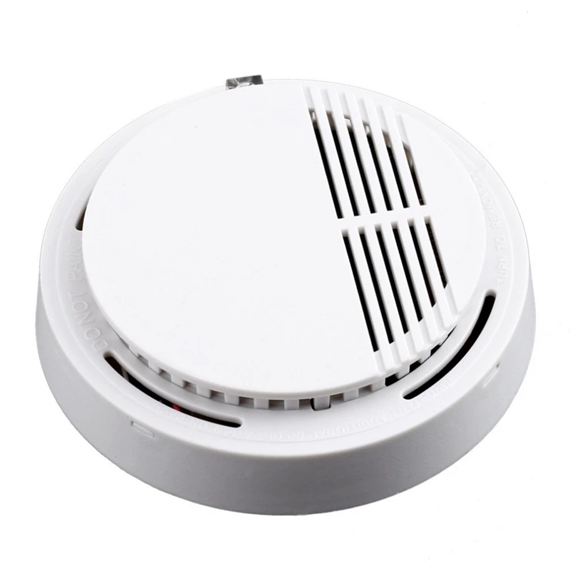 

ABKT-168 Independent 9V Smoke Sensor Smoke and Sound Alarm Detector White Plastic Diameter 10.7Cm High 3.5Cm