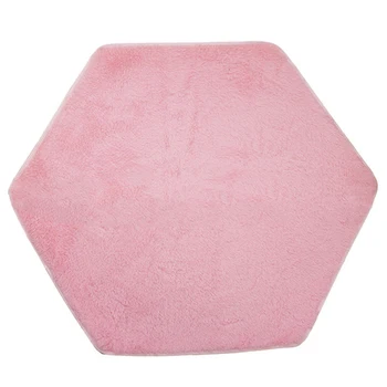 

1P Kids Pink Hexagon Princess Castle Matching Mat Non-slip Baby Play Mat Velvet Pad Kids Play Rug Pad Cushion Baby Blanket