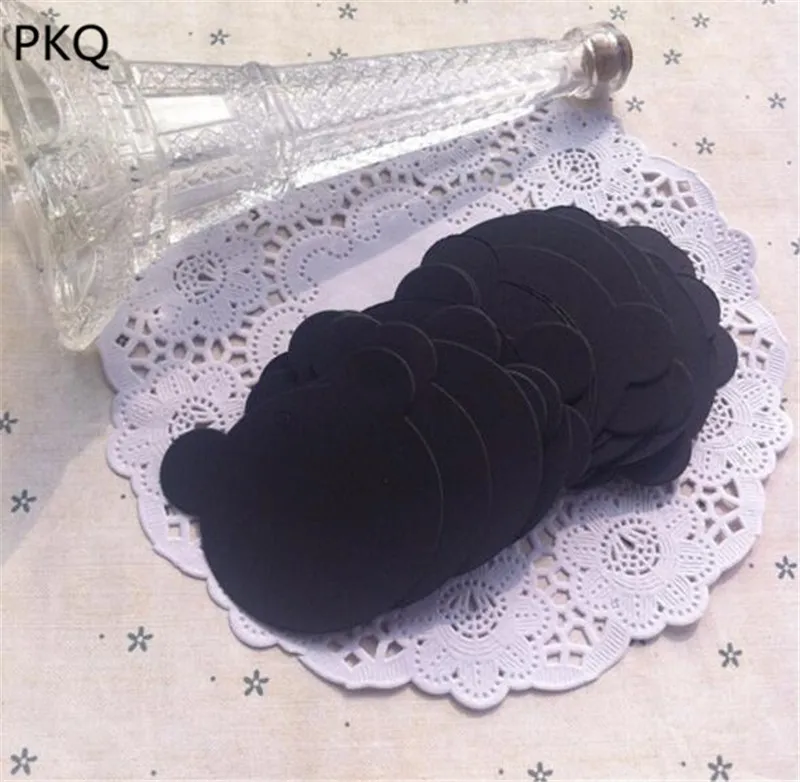 100 шт 6*6 см DIY медведь форма крафт бумажные бирки этикетки для бирка одежды подарок Рождество Свадьба бирки
