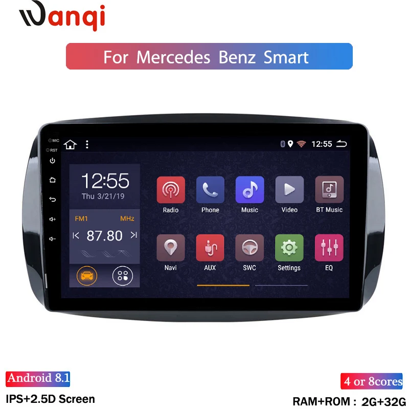 2 + 32GCar Android 8 1 авто радио Navi мультимедийный плеер для Mercedes Benz SMART Fortwo 2016 2017 2018 GPS