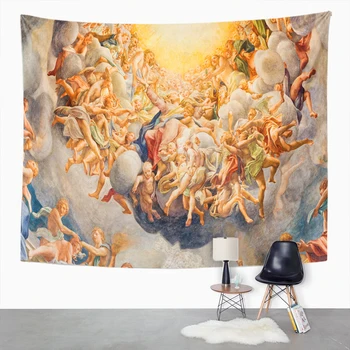 

Assumption Of Mary Tapestry Fresco Tapestry For Bedroom Room Decor Wall Hanging Art Tapestry Picnic Mat Beach Towel Bed Cover