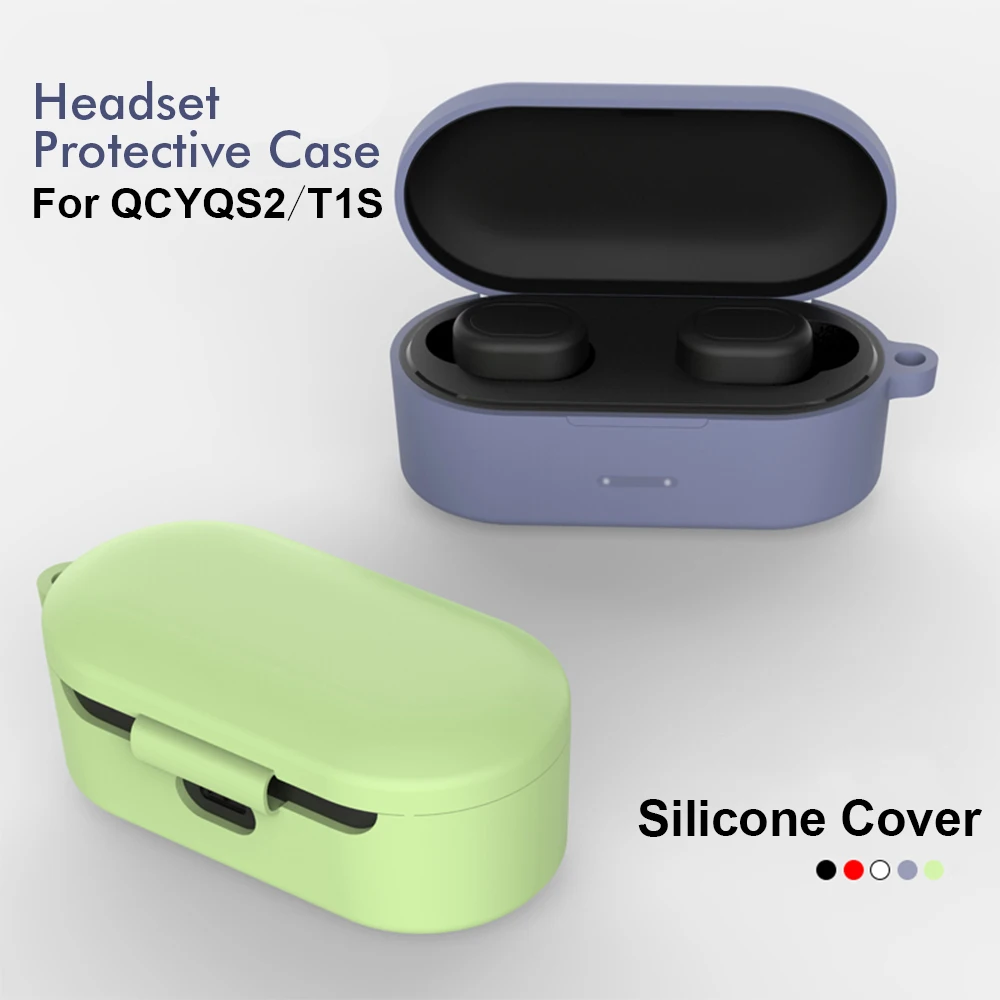 Силиконовый чехол для QCY T1/QS2, настоящие беспроводные Bluetooth наушники, Противоударные Защитные Сумки для QCY T1S 5,0, чехол, зарядная коробка