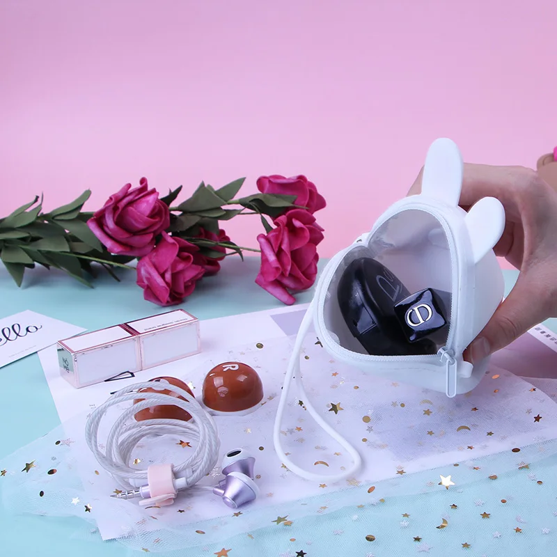Модные женские кошельки Kawaii С мультяшным рисунком силиконовая Косметическая